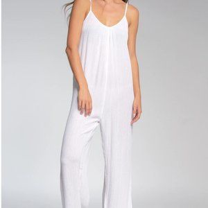 Jumpsuit with spaghetti straps and tie ankle